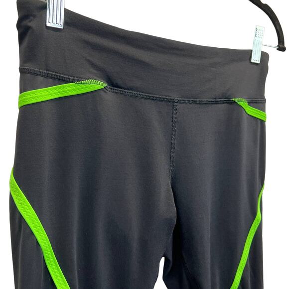 Lululemon Align Cropped Leggings Black Green 6 Zip Pocket Reflective Workout - Picture 5 of 10